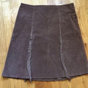 Sucre Soir Brown Corduroy Flair Skirt